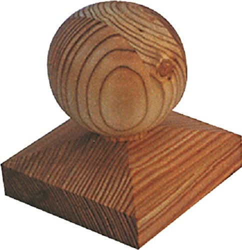 Gartenwelt Riegelsberger Premium Pfostenkappe aus Lärchenholz 90x90 mm für Pfosten bis 7x7 cm mit Kugel Ø 7 cm Kappe Pfostenabdeckung Pfostenkappen Lärche