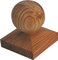 Gartenwelt Riegelsberger Premium Pfostenkappe aus Lärchenholz 90x90 mm für Pfosten bis 7x7 cm mit Kugel Ø 7 cm Kappe Pfostenabdeckung Pfostenkappen Lärche