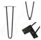 Dihl Set of 4 16 Black Hairpin Legs, 2 Rod, Steel, for Side Coffee Trestle Tables, Desks, Stands, Bench, 4 Pack, 400mm, 40cm Heavy Duty Furniture Leg Set with Floor Protectors