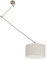 Qazqa - Modern Hängelampe I Pendellampe I Pendelleuchte Stahl I Silber I nickel matt mit Schirm 35 cm grau verstellbar - Blitz I I Wohnzimmer I Schlafzimmer - Stahl Rund - LED geeignet E27