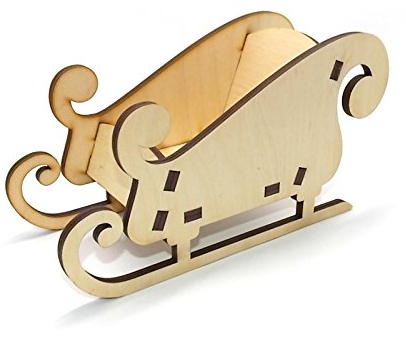 Zita's Creative Holz Schlitten 21x8x11cm. Holzfigur, 3D Figur aus Naturholz, Weihnachtsdeko