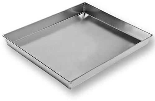 Mamoli Teglia in Alluminio Rettangolare per Forno focaccia Pizza Altezza 3,8cm placca servi Dolci Pasticceria Bar (40x32cm)