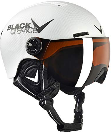 Black Crevice Leogang Children's Visor Helmet, White Carbon Matte/Black, 48-52 cm
