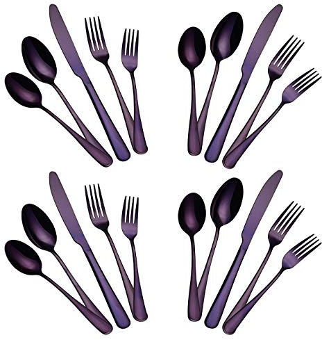 IRONX Besteck-Set für 4, 20-teilig, Edelstahl, Besteck, Geschirr, inkl. Messer/Gabel/Löffel (lila-18/0)