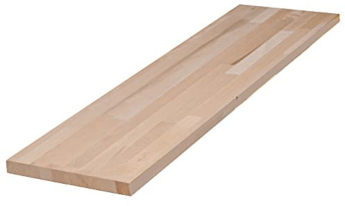 Tablette hêtre massif lamellé collé abouté 1200 x 200 x 18 mm - FSC 100%