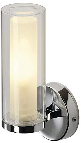 Bad-lampe, Badezimmer-Leuchte Wandleuchte in Chrom max 40W 1-flammig IP44 E14 Aluminium Badezimmer | 1-flammig