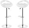 Barhocker 2er Set aus ABS-Kunststoff, Drehbare Barhocker Höhenverstellbar 55 bis 75 cm, Barstuhl Küche für Patio Bar Wohnzimmer Frühstück (2, Weiß)