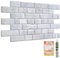 NOVECRAFTO Faux Brick Decorative 3D Wall Panels - 37.79 x 18.89 in (96x48cm) -20 Sheets Covering 99.2 sqft (9.22 sqm) - Kitchen Office Living Room Cladding Panels - Grey Faux Brick Effect Pattern