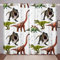 Loussiesd Dinosaurier Fenstervorhang Schlafzimmer 175x140cm Kinder Jungen Dino drucken Blickdichte Vorhänge Dekorde Karikatur Dinosaurier Vorstehen Tiere Thema Mädchen Jugendliche Vorhang 2er Set