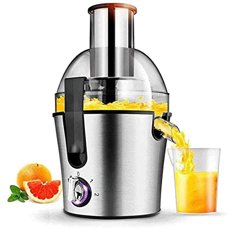 SMSOM Vacteur de presse-agrumes, machines à presse-agrumes à la bouche, presse-agrumes centrifuge à 3 vitesses pour fruits et légumes, presse-agrumes puissants avec fonction plus impulsion, 300W / 200