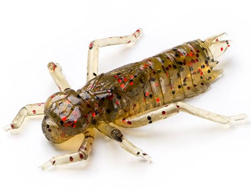Fishup Dragonfly 0,75' 2cm - 12 Gummiköder Angelfliege, Fishup Farben:Green Pumpkin/Red & Black