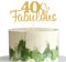 AmarYYa Fabulous & 40 Cake Topper – Gold Glitter Fabulous 40 Birthday Party Cake Toppers, 40th Anniversary Party Decoration, Cheers to Fourty Years, 1 Pcs Gold Glitter 40th Birthday Decoration