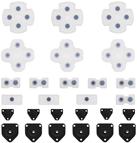 The Lord of the Tools 3 Set Coussinet de Bouton Conducteur en Silicone Pièce de Réparation de Remplacement de Bouton de Manette Compatible avec Sony Playstation 4 PS4 Manette