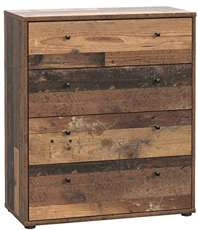 Newroom Kommode Old Wood Sideboard Modern - 73,7x85,5x34,8 cm (BxHxT) - Highboard Anrichte - [Dudley.Four] Büro Arbeitszimmer Wohnzimmer