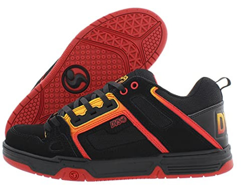 DVS Men's Comanche Black Red Yellow Nubuck Low Top Sneaker Shoes 10
