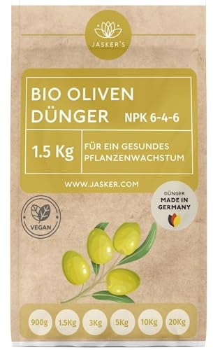 Bio Olivenbaum Dünger 1.5 Kg Langzeitdünger - 100% organischer Dünger für Olivenbaum - Mediterraner Dünger für Olivenbaum im Garten & Kübel - Olivenbaumdünger - Oliven Dünger