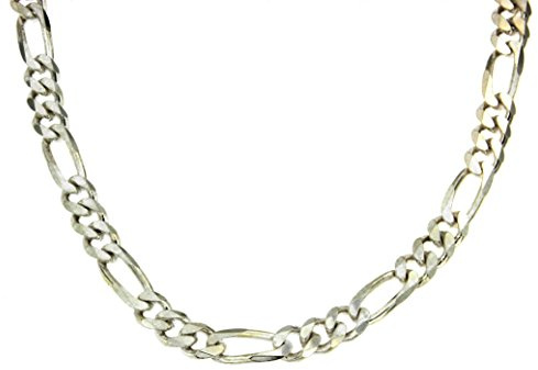 Cadena Figaro italiana original de plata 925, 8 mm de ancho, longitud a elegir, cadena de plata para hombre y mujer, cadena colgante joya de fábrica Tendenze-Italy