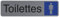 Exacompta - Réf. 67159E - 1 plaque de porte adhésive Toilettes homme - Plaque murale imprimée de signalisation - Sur tous supports - Aspect aluminium brossé - Dimensions : 16,5 x 4,4 cm