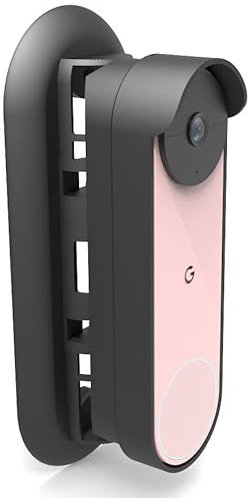 Anti-Diebstahl Google Nest Doorbell Türklingel Türhalterung,No-Drill Montagehalterung für Google Nest Türklingel Abdeckung Halter Nicht Block Türklingel (Schwarz) A371