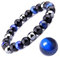 Tigerauge Armband, Tigerauge und Obsidian Magnetarmband, QUALITÄT DER KLASSE A，6/8/10MM，Sonnenschein, Selbstbewusstsein, Angstlösen (Blau(KLASSE A)，10MM,7,85 Zoll)