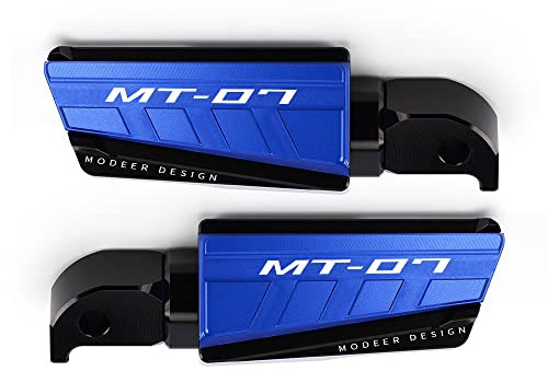 Modeer Pour MT-07 toutes les années Moto Repose-pieds arrière passager Repose-pieds MT07 mt 07 Accessoires (bleu)