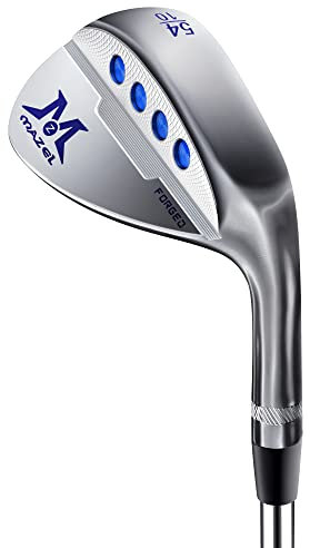 MAZEL Individual Right Handed Golf Sand Wedge 48,50,52,54,56,58,60 Degrees CNC Milled Face & Wider Sole, Get More Spin and Easier Stroke (Silver Single Wedge, 54 Degrees)