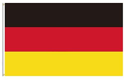 Lixure Deutschland Flagge/ 150x240cm Fahne -Polyester, Digitaldruck, lebendige Farbe, lichtbeständig, doppelt genäht, mit Messingösen für Garten Innen- Außenbereich