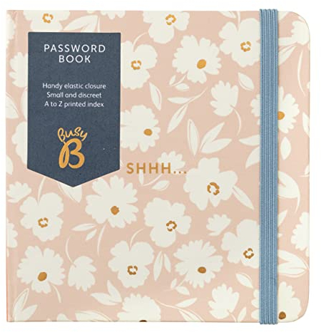 Busy B Passwortbuch - A-Z Registerkarten-Notizbuch für Internet-Anmeldeinformationen - Pink