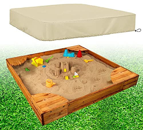 Hoypeyfiy Sandbox Sandpit Cover, Kids Sand Box Cover for Sand and Toys Protection, Square Sandbox Protective Cover with Drawstring (47 * 47 inches,59 * 59 inches) (Medium(59 * 59inches))