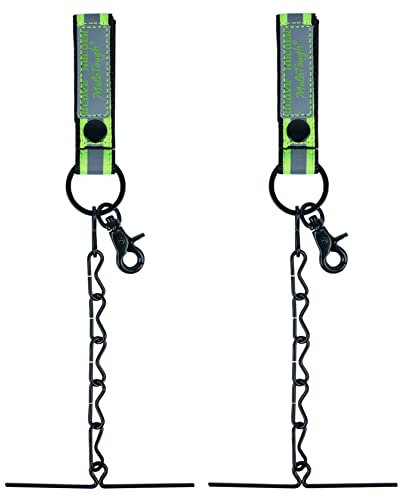 MELOTOUGH Band-Tanga für Werkzeuggürtel, Taille, Elektriker, Bandhalter, Kette mit Schlüsselanhänger und Karabinerhaken (Reflektierendes Grün, 2)