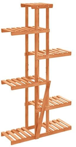 vidaXL Blumenständer, Pflanzenregal Holz, Blumenregal für Wohnzimmer Balkon Terrasse, Pflanzenständer Blumentreppe, Massivholz Tanne