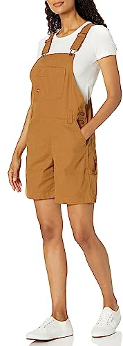 Dickies Women's Bib Shortalls, 7 Salopette, Anatra Marrone Slavato, L Donna