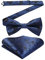 HISDERN Dunkelblau Fliege Herren mit Einstecktuch Set Einfarbig Verstellbar Vorgebundene Paisley Fliege fur Smoking,Hochzeit...