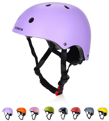 BURSUN Casco da bicicletta e skateboard per bambini da 3 a 15 anni, casco per hoverboard, pattini in linea, monopattini e biciclette