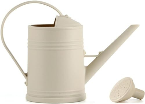 Yeehliny Gießkanne 2 Liter, Gießkanne Zimmerpflanzen, Klein Indoor Gießkanne Kunststoff Gartengießkanne mit Abnehmbarer Brause Pflanzengießkanne Blumengießkanne Dekogießkanne (Beige)