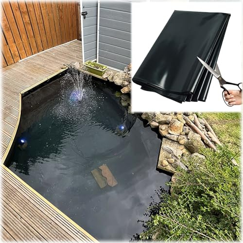 Teichfolie HDPE Teichfolien Gartenteich Teichplane 6x8 4x9 8x8 10x12.0m Teichmembran UV- und witterungsbeständig Große Fischteichfolie Für Außenteiche Fontänen(Größe:4x7.0m (13.1x23ft))