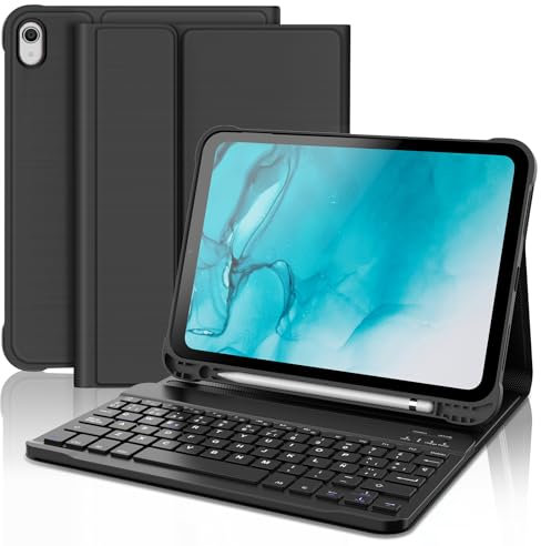 FOGARI Teclado para iPad 11ª Generación A16 2025/10ª Generación 10.9 2022 | Funda con Español Ñ Teclado para iPad A16 11 Pouces 2025 - Bluetooth Inalámbrico Desmontable, Negro