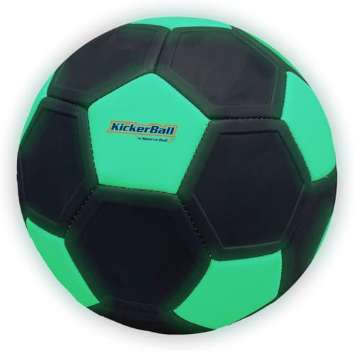 Otto Simon Original Glow In The Dark KickerBall von Swerve Ball, Leuchtet im Dunkeln, Verstärkte Nähte, Fußball für Extreme Kurven, Trickball mit Drall,Spielball Größe 4,Schwarz