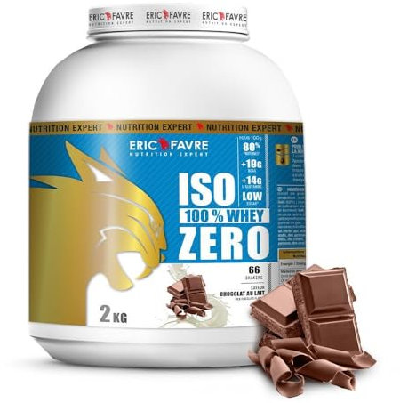 ISO WHEY ZERO 100% Pure Protéine - Pure Whey Protéine Isolate Savoureuse Pour Prise de Masse Musculaire - Assimilable Rapidement - 2kg - Saveur Chocolat Lait - Eric Favre