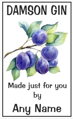 8 Damson Gin Bottle Labels