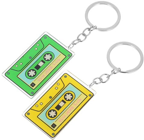 DECOMELODY 2stücke Pack Acryl Retro Schlüsselanhänger Im Kassettenband-stil Für Damen Teens Mädchen Geburtstagsgeschenk Vintage Party Accessoires Anhänger Charms