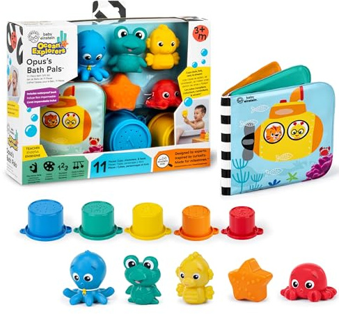Baby Einstein Ocean Explorers Opus Bath Pals 11-teiliges Geschenk-Set, für Kinder ab 3 Monaten und älter