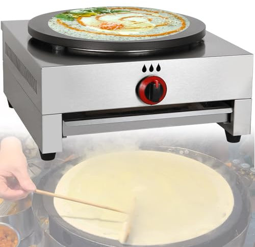XSDAJSD Große Pfannkuchenmaschine Crêpes-Grillplatte, 16-Zoll-Crêpes-Maker, Antihaft-Pfannkuchen-Maker, Desktop-Pfannkuchen-Grillplatte, Antihaft-Crêpe-Pfanne, für Zuhause, Restaurant