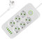 Anluomafuy Ladrón Enchufes Plano, Enchufes con Interruptor Independiente, 11 en 1 Enchufe Múltiple Pared USB, 10A 2500W Regleta Enchufes Adaptador, Proteccion Sobretension, Cable 2m (Blanco)