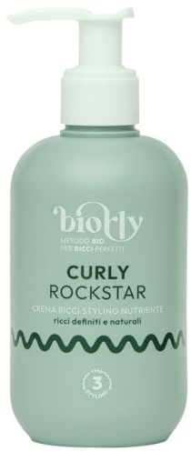CURLY ROCKSTAR crema per lo styling dedicata ai capelli ricci e mossi, studiata per definire i tuoi ricci nutrendoli e combattere l’effetto crespo CERTIFICATA BIO - 250 ml