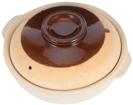 Cabilock Casserole Céramique Traditionnelle avec Couvercle et Poignées Pot Argile pour Cuisson de Plats à Emporter Adapté Au Four et Micro Ondes