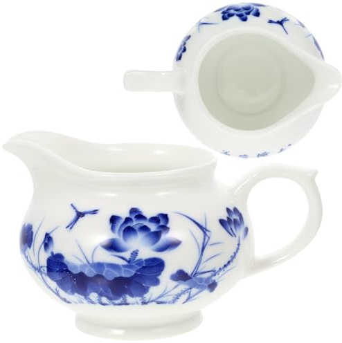 Blue White Ceramic Gravy Boat 2pcs Sauce Jug Set | Small Gravy Boat, Frothing Coffee, Storing Juice and Other Drinks