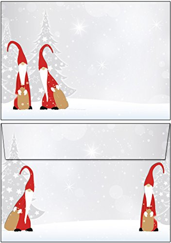 100 Briefumschläge Weihnachten Wichtel DIN C6 ohne Fenster Kuverts - 61073-C6
