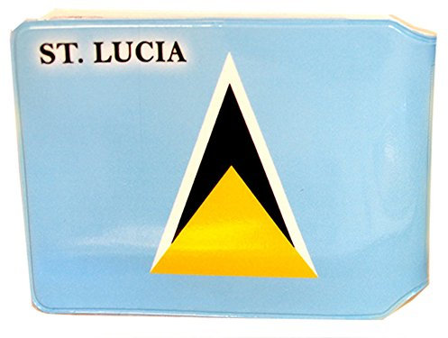 (80+ Designs) Bus Pass Wallet Credit Travel Rail Ticket Card Holder for Oyster Zip Business ID Card - Bifold - Party Bag Gift School Leaver (St. Lucia)