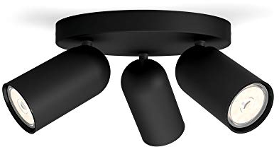 Philips myLiving 5058330pn GU10 schwarz Lichtspot – Punkt-Licht (schwarz, Metall, GU10, 3 Bulb (S), 10 W, 8,2 mm)